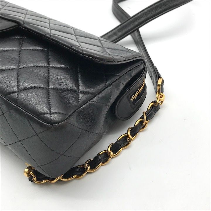 良品 CHANEL シャネル ココマーク ターンロック マトラッセ ラムスキン