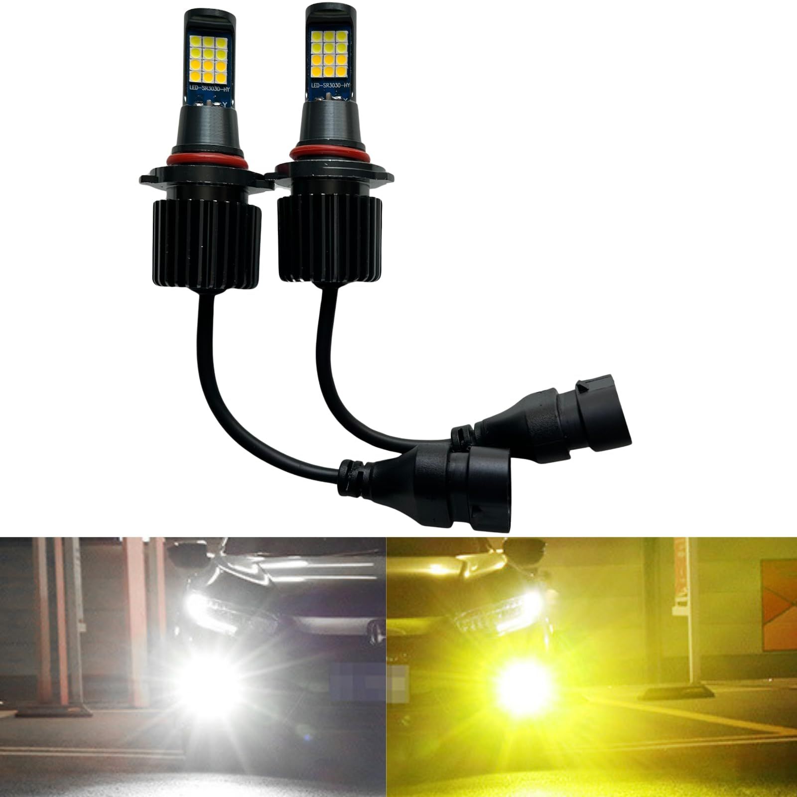 RiNan. HB4 LED フォグランプ 2色切替 ホワイトu0026イエロー 白 6500K