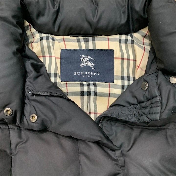 超美品 Burberry バーバリー ノバチェック ファー ダウン ジャケット