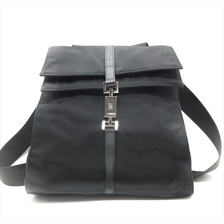 グッチ リュック バッグパック ジャッキー GG ナイロン レザー 黒 GUCCI（グッチ） GUCCI GGナイロン リュックサック 510336 493075