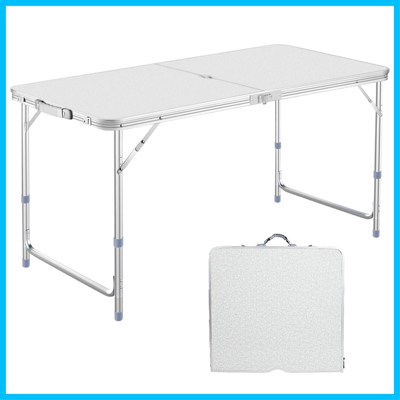アウトドアテーブル 折りたたみ 120cm 収納付き 高さ3段階調節セール 在庫セール】レジャー キャンプ用 ピクニック 3段階高さ調整可能