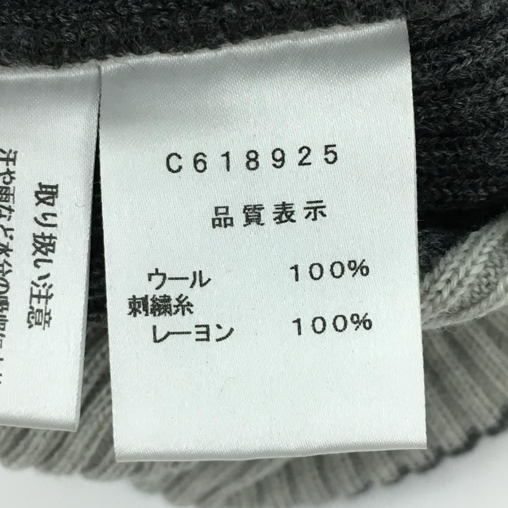 美品】ピッコーネクラブ ニットベスト ライトグレー×レッド ハーフ