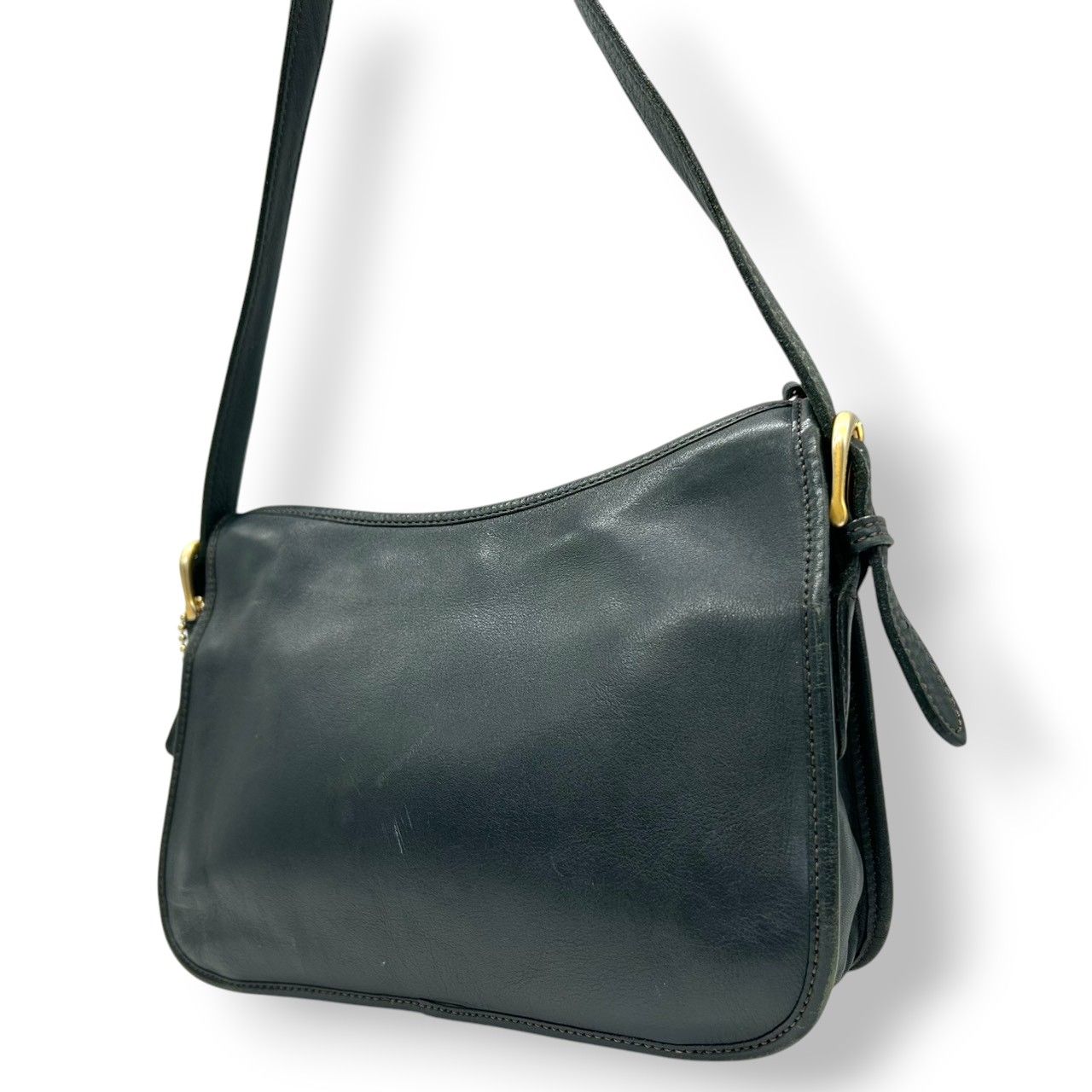 美品 COACH オールドコーチ ワンショルダー黒 ブラック グラブタンレザー 極美品】COACH オールドコーチ ワンショルダーバッグ グラブタンレザー