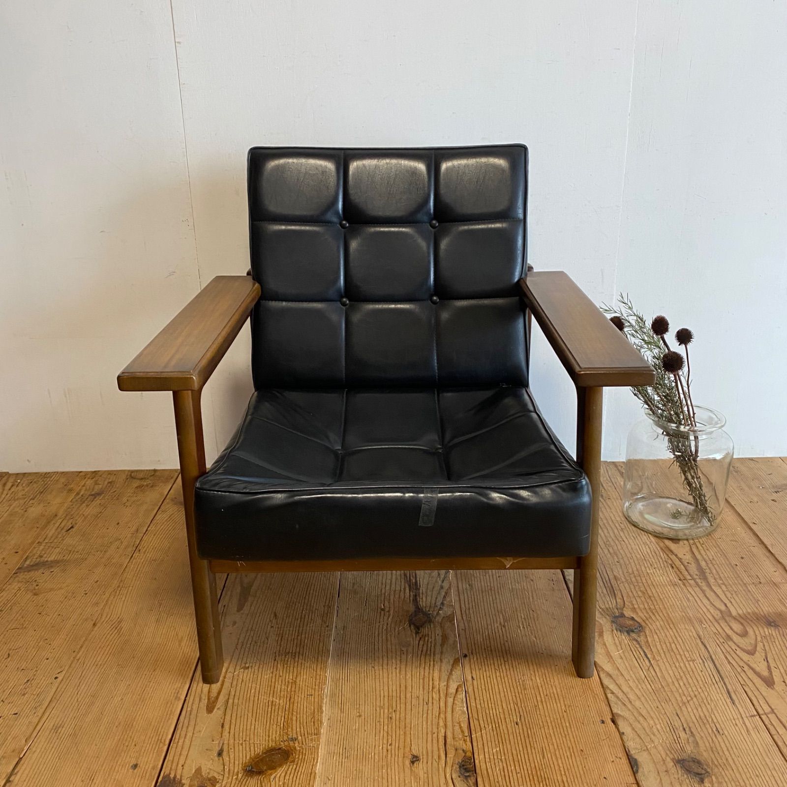 オールドカリモク シングルソファ A ビンテージ ZR24194 オールド