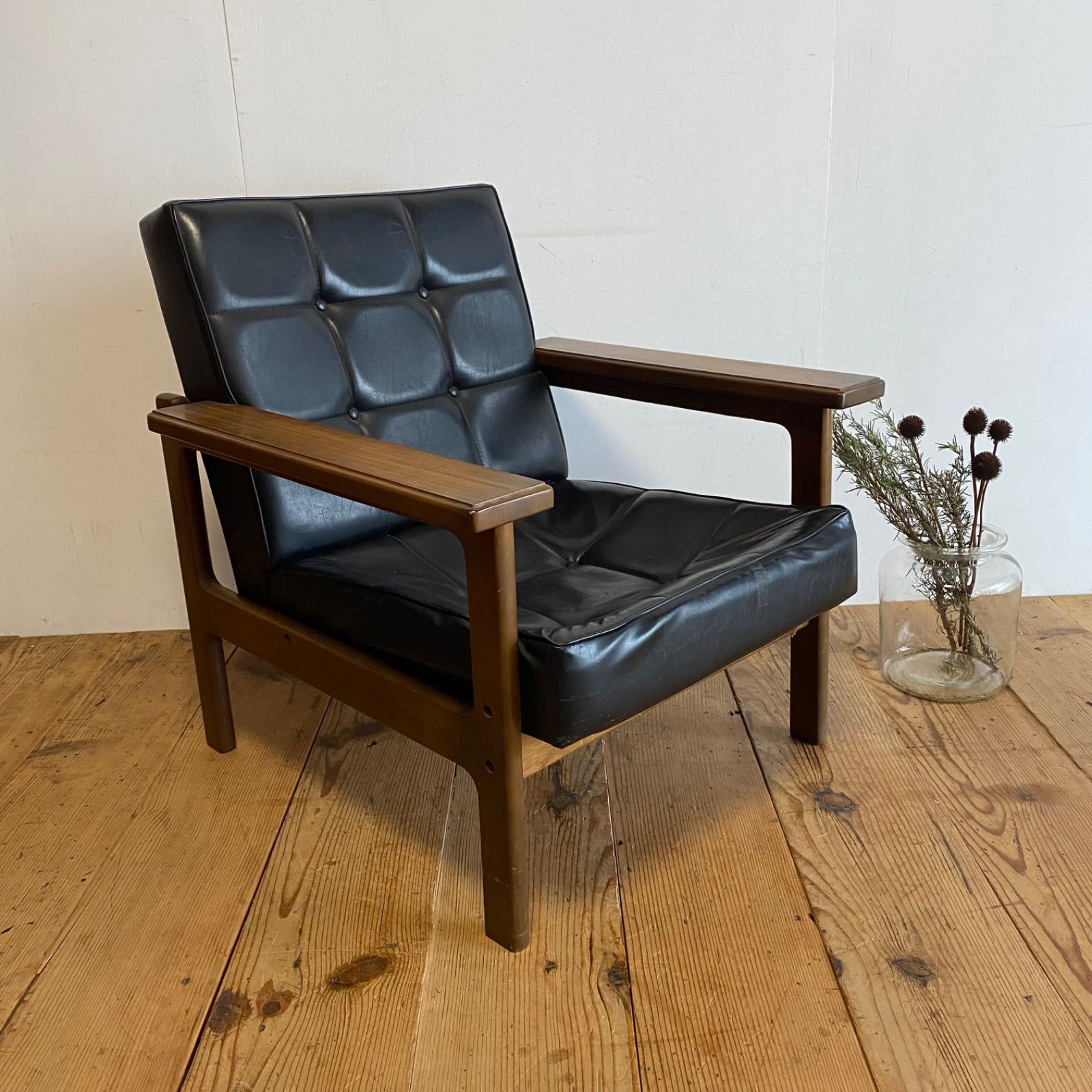 ヴィンテージ オールド カリモク Kチェアシングル ソファ y541 - メルカリ