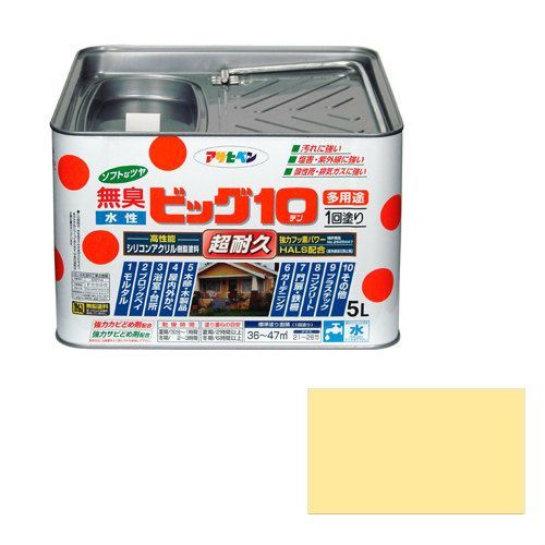 アサヒペン水性ビッグ１０多用途５Ｌ２２７クリーム色