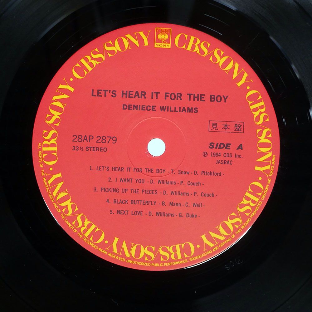見本盤 国内盤 DENISE WILLIAMS/LET'S HEAR IT FOR THE BOY/CBS/SONY