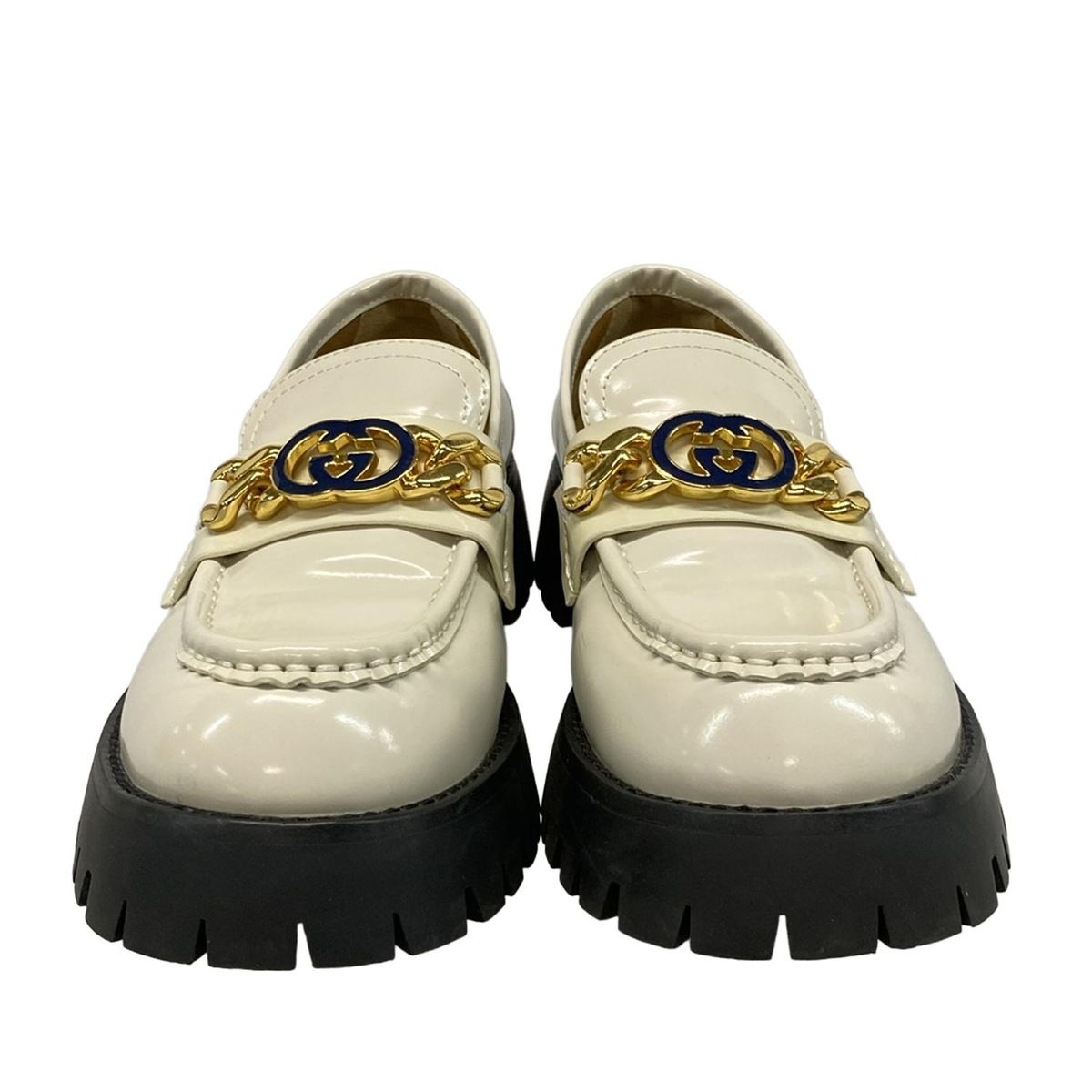 GUCCI(グッチ) ローファー 38 レディース インターロッキングG