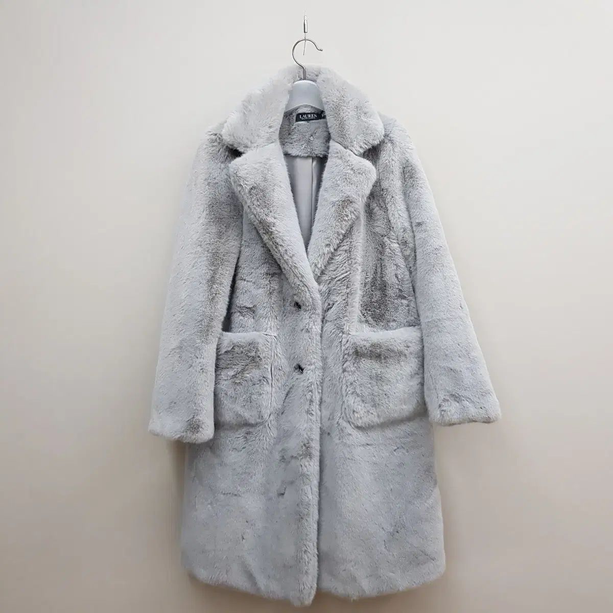 ローレン ラルフローレン グレー ファー テクスチャー セミ ルーズ