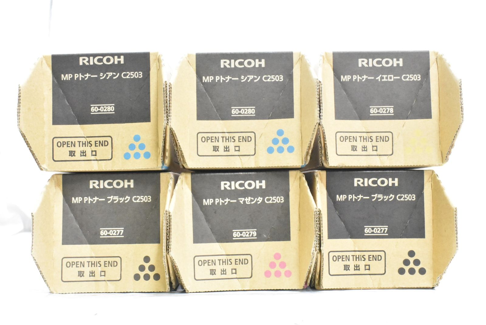 未使用 リコー 純正 トナー C2503 4色6本（シアン・マゼンタ・イエロー
