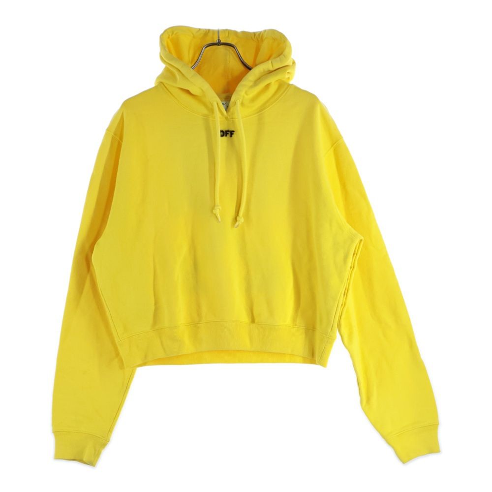 オフホワイト　パーカー　イエロー OFF-WHITE (オフホワイト) 18AW バックファーアロープルオーバー