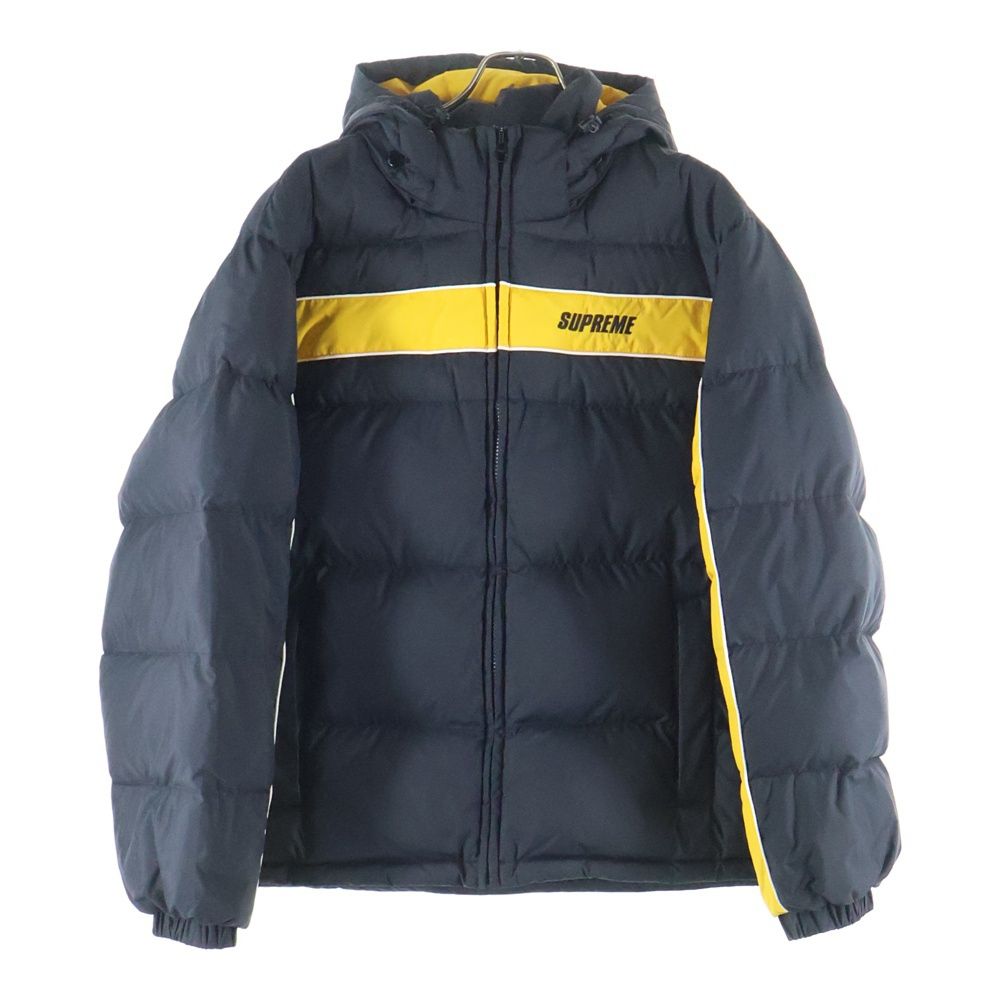 SUPREME (シュプリーム) 18AW Stripe Panel Down Jacket 胸ロゴ刺繍