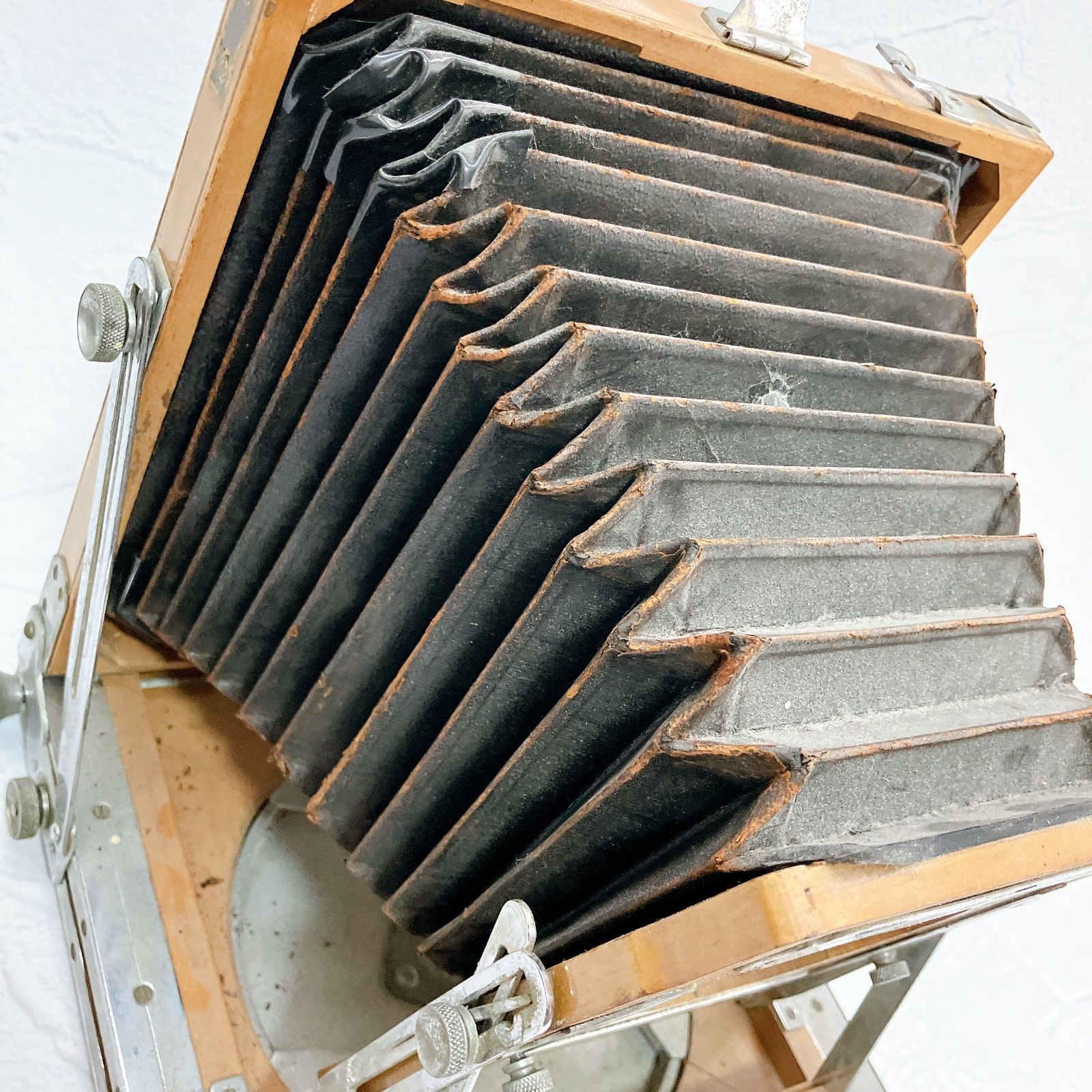 ジャンク扱 木製カメラ 蛇腹 レトロ 木製 蛇腹カメラ 昭和レトロ