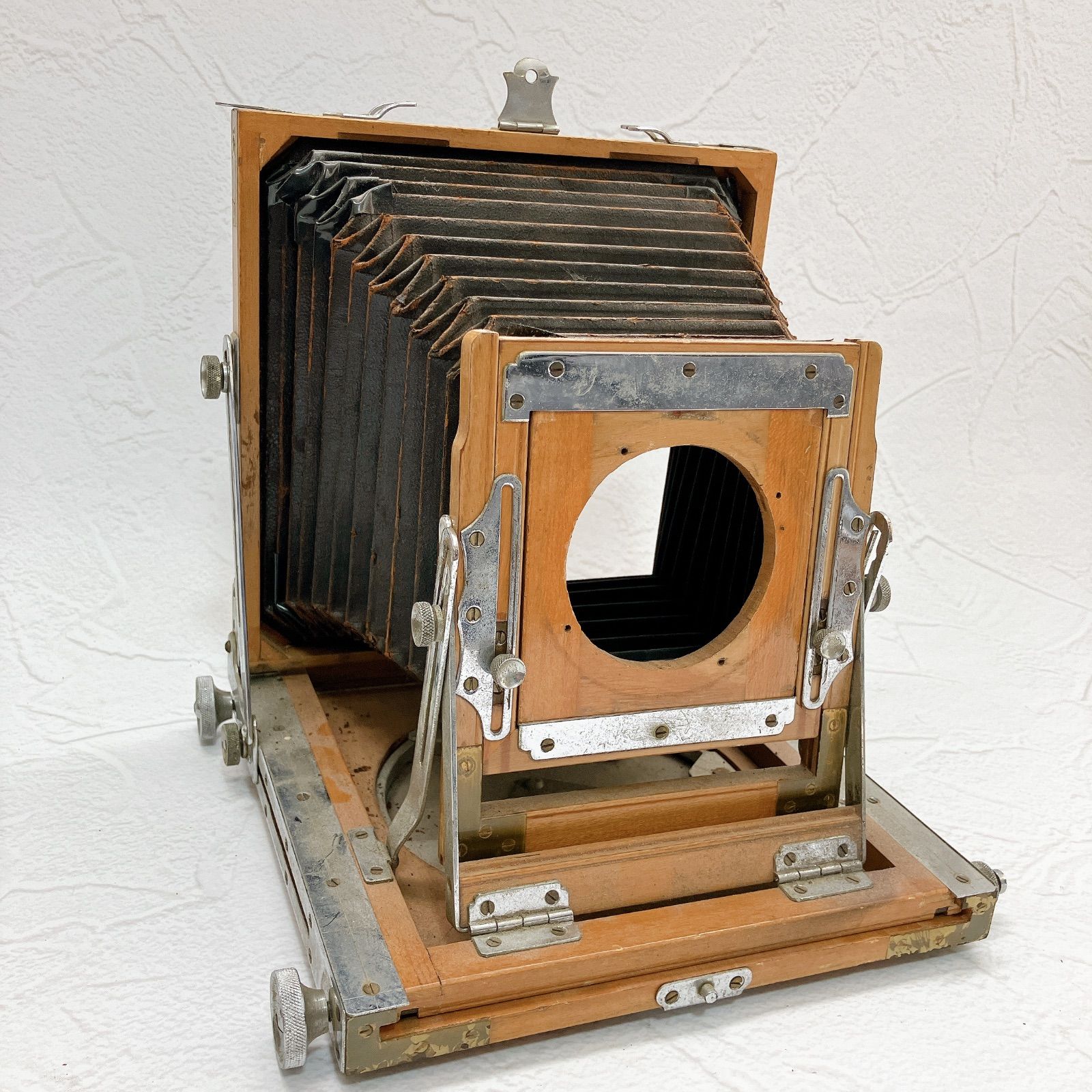 ジャンク扱 木製カメラ 蛇腹 レトロ 木製 蛇腹カメラ 昭和レトロ