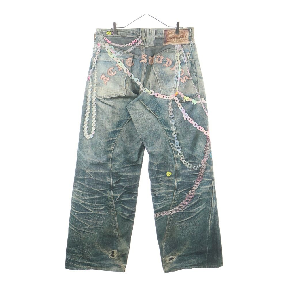 Acne Studios トロンプルイユ デニム L Acne Studios (アクネ ストゥディオズ) 25SS 1981M ルーズフィット