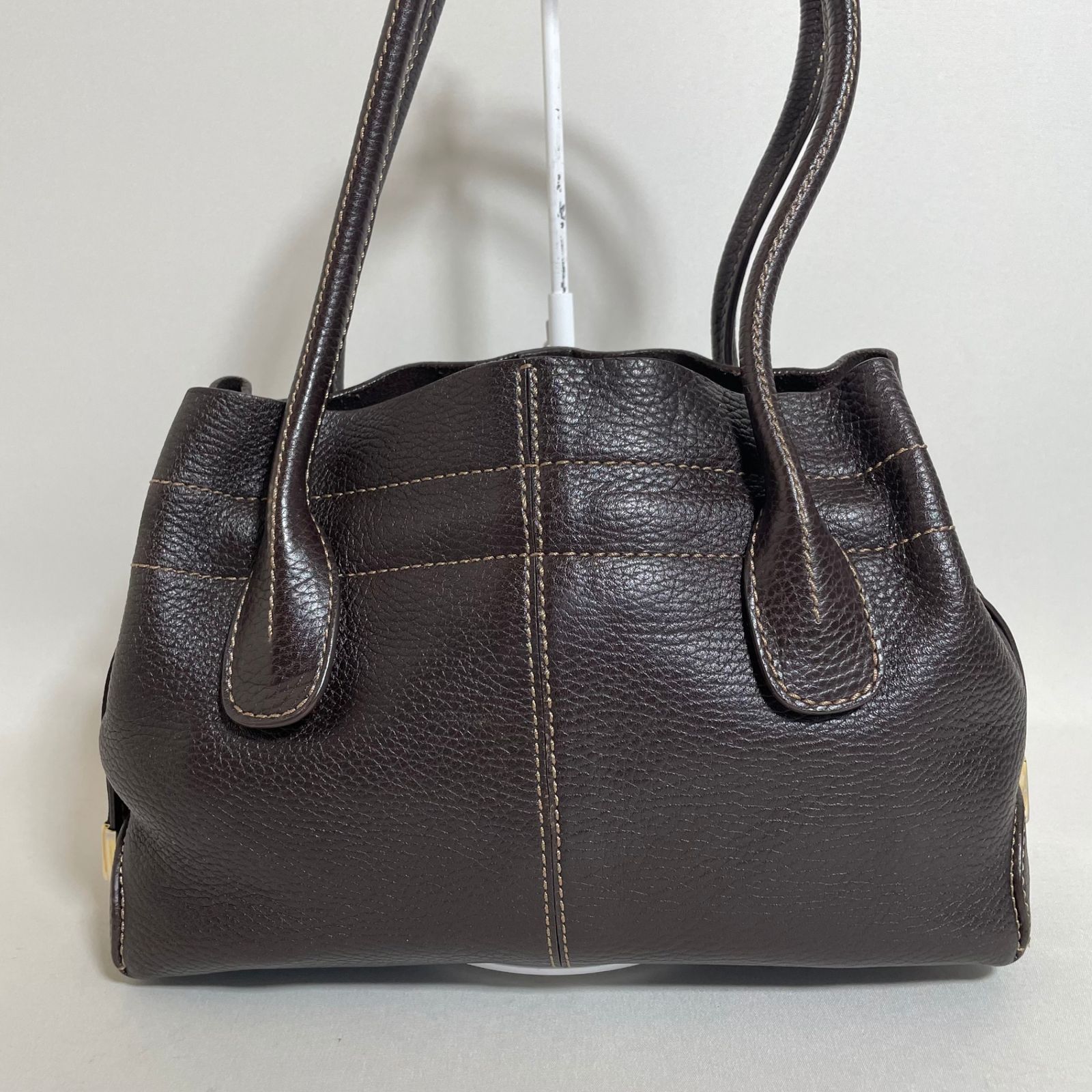 2512-205｜美品｜トッズ ハンドバッグ レザー ダークブラウン - メルカリ