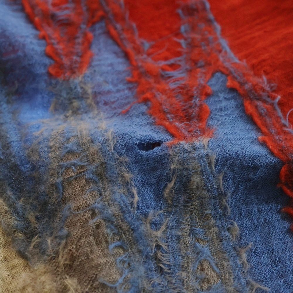KAPITAL (キャピタル) COMPRESSED WOOL SCARF ORTEGA BLANKET コン