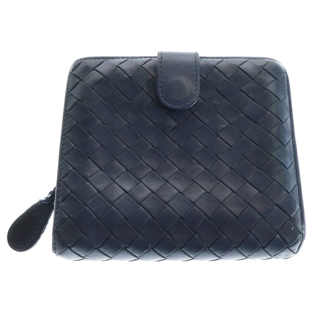 BOTTEGA VENETA (ボッテガヴェネタ) イントレチャート 二つ折り財布 コンパクトウォレット コインケース 販売済み ブルー