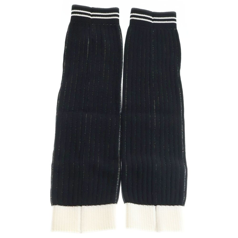 CHANEL シャネル 　レッグウォーマー 黒 ロゴ入り CHANEL (シャネル) ココマーク レッグウォーマー ブラック×ホワイト