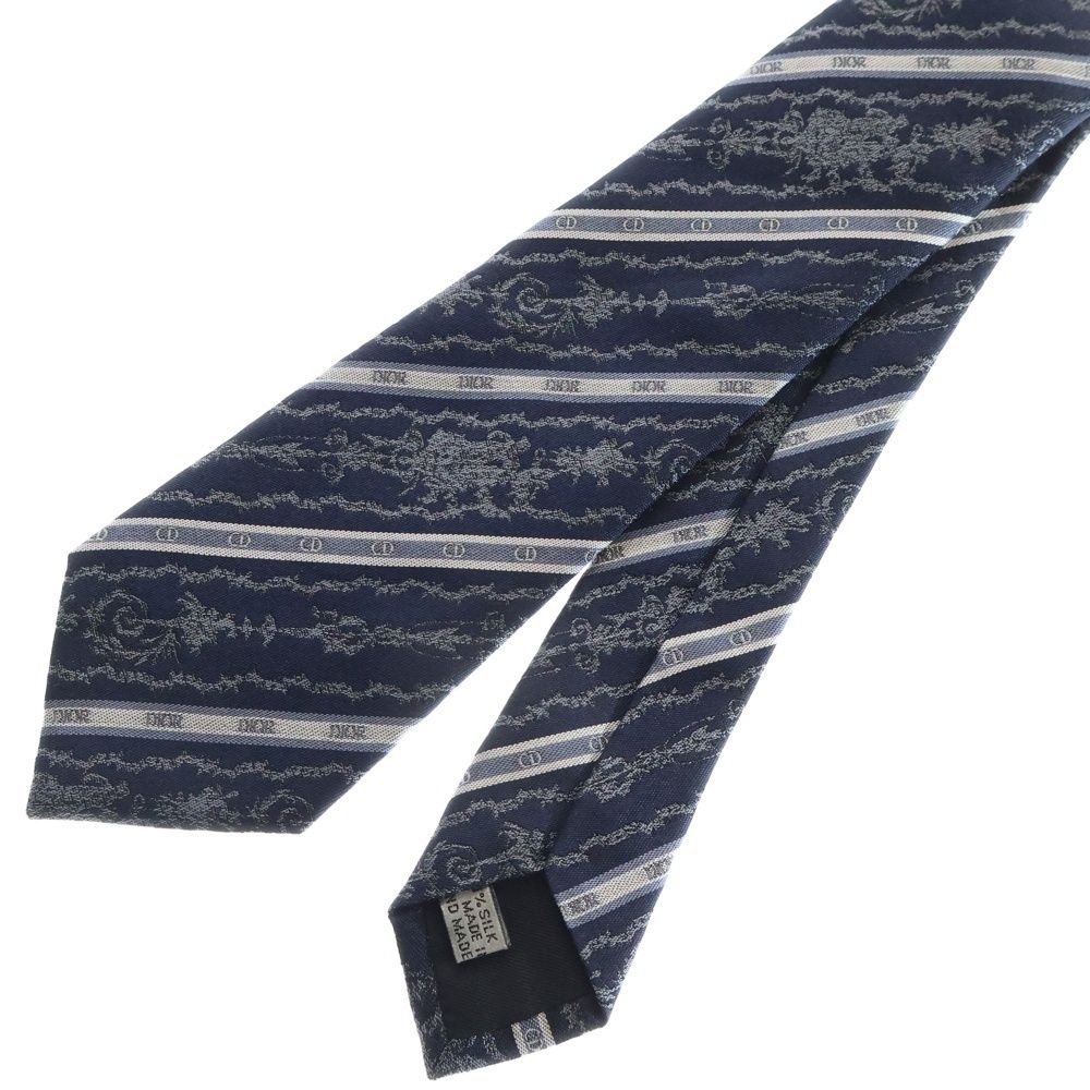 DIOR (ディオール) 総柄ジャガード シルクネクタイ ネイビー - メルカリ