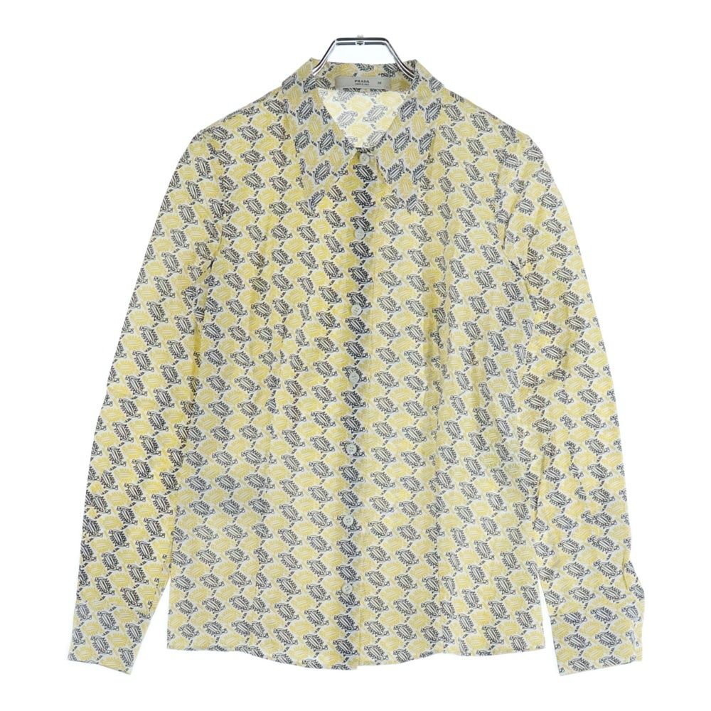 PRADA (プラダ) イタリア製 総柄プリント コットン 長袖シャツ