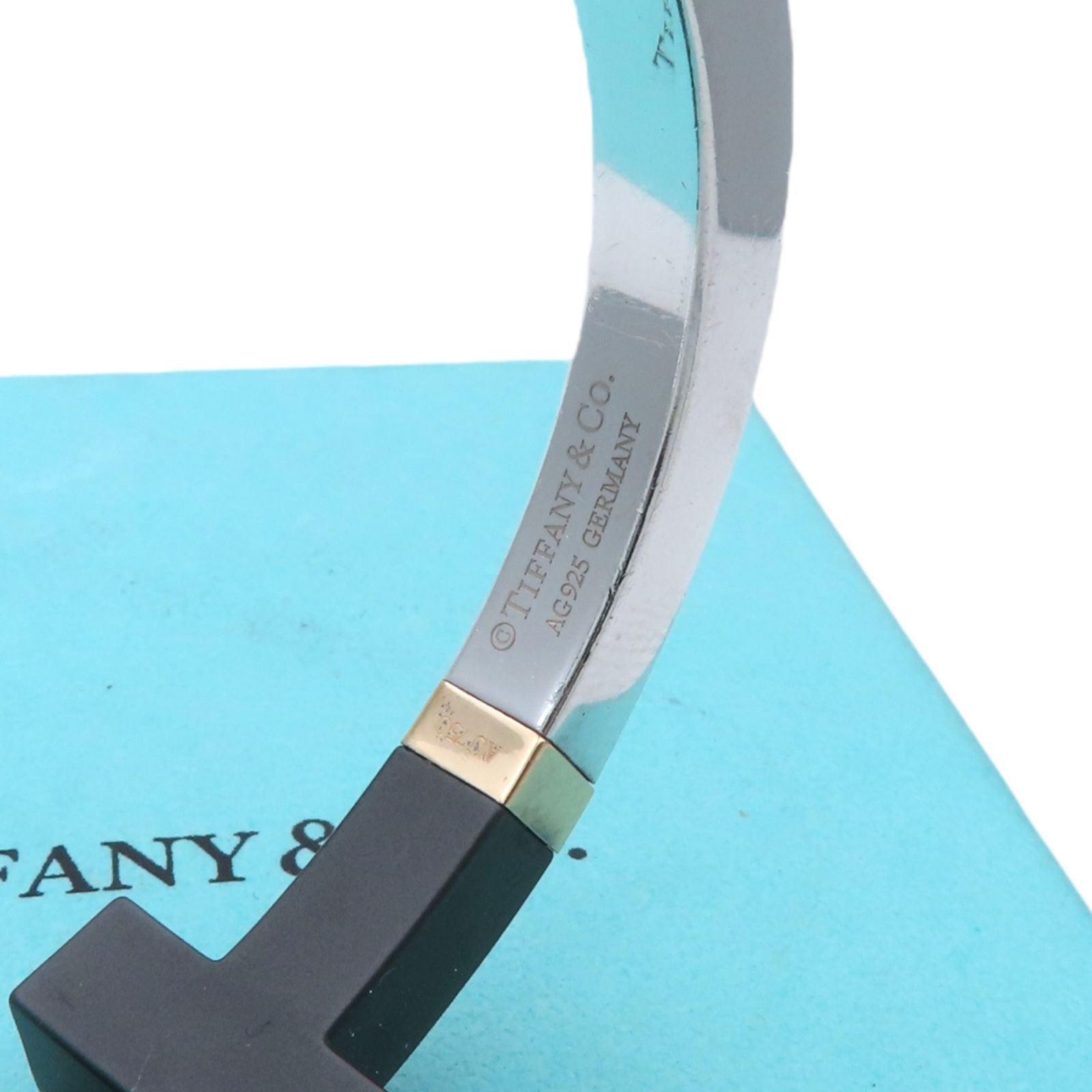 極希少 美品 Tiffany&Co. ティファニー Tスクエア ブラック チタン 