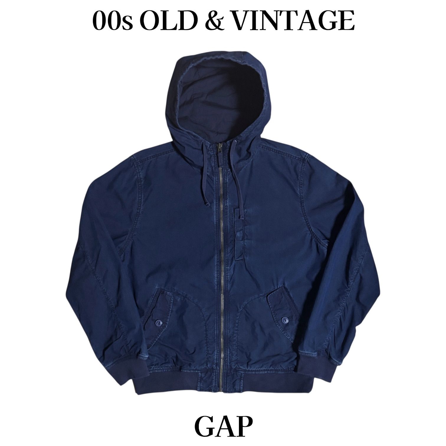 古着 00s OLD GAP オールド ギャップ フーデッド ブルゾン インディゴ 