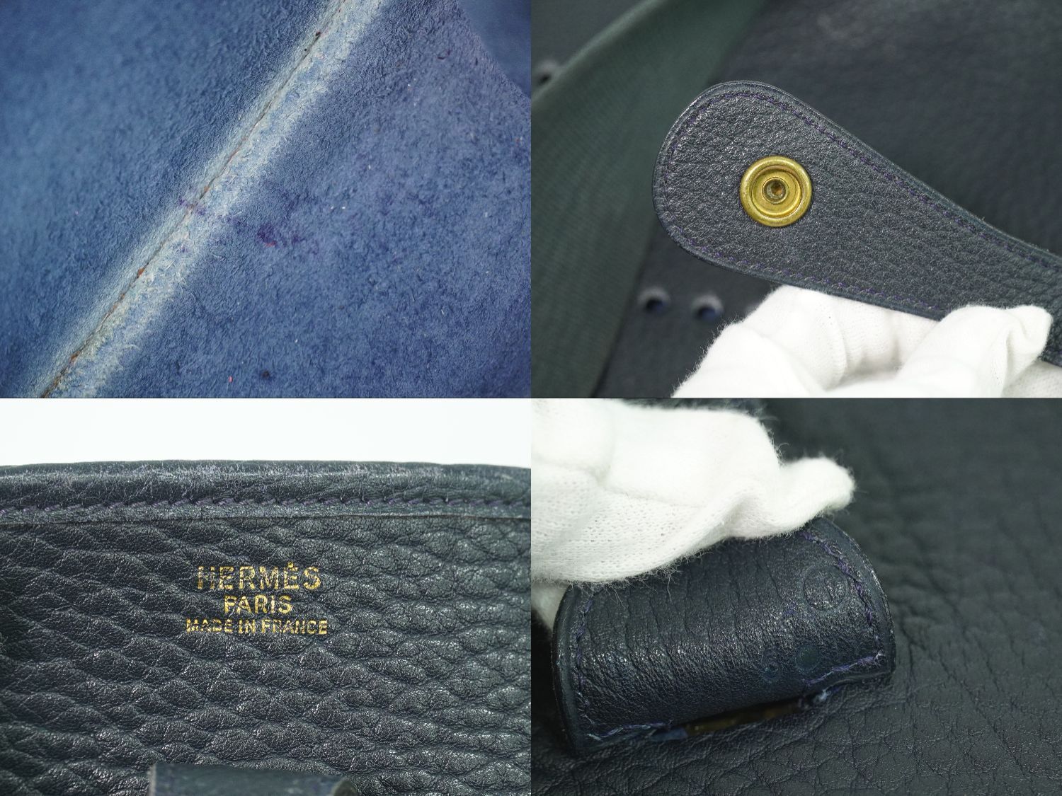 本物 エルメス HERMES エヴリン 1 GM アルデンヌ レザー ショルダーバッグ 〇T刻 1990年 ネイビー Evelyne バッグ 中古・ 本物 エルメス HERMES エヴリン 1 GM アルデンヌ レザー ショルダー
