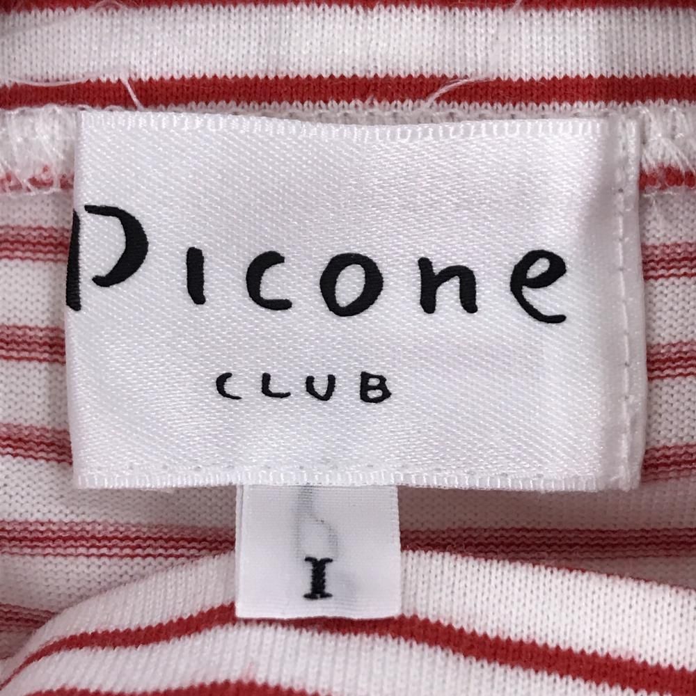PICONE ハイネックシャツ レッド 美品】ピッコーネクラブ 長袖ハイネックシャツ 白×レッド ボーダー