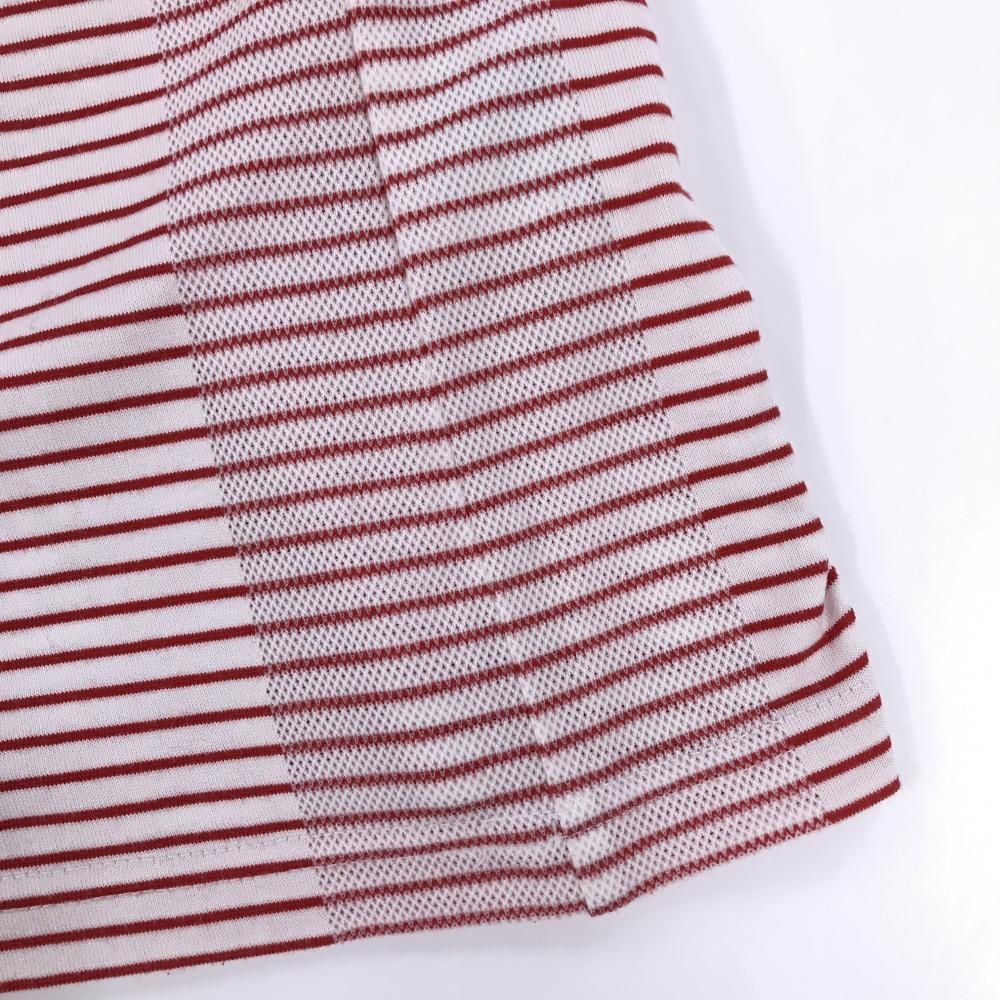 美品】ピッコーネクラブ 長袖ハイネックシャツ 白×レッド ボーダー