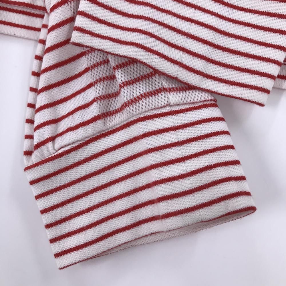 美品】ピッコーネクラブ 長袖ハイネックシャツ 白×レッド ボーダー