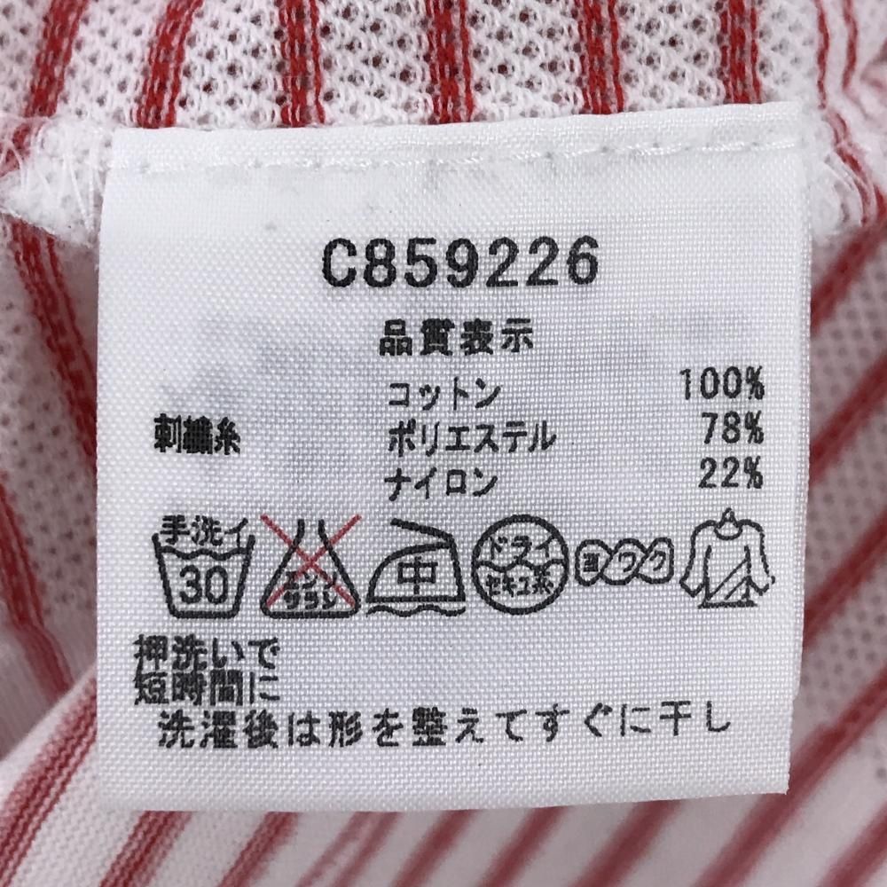 美品】ピッコーネクラブ 長袖ハイネックシャツ 白×レッド ボーダー