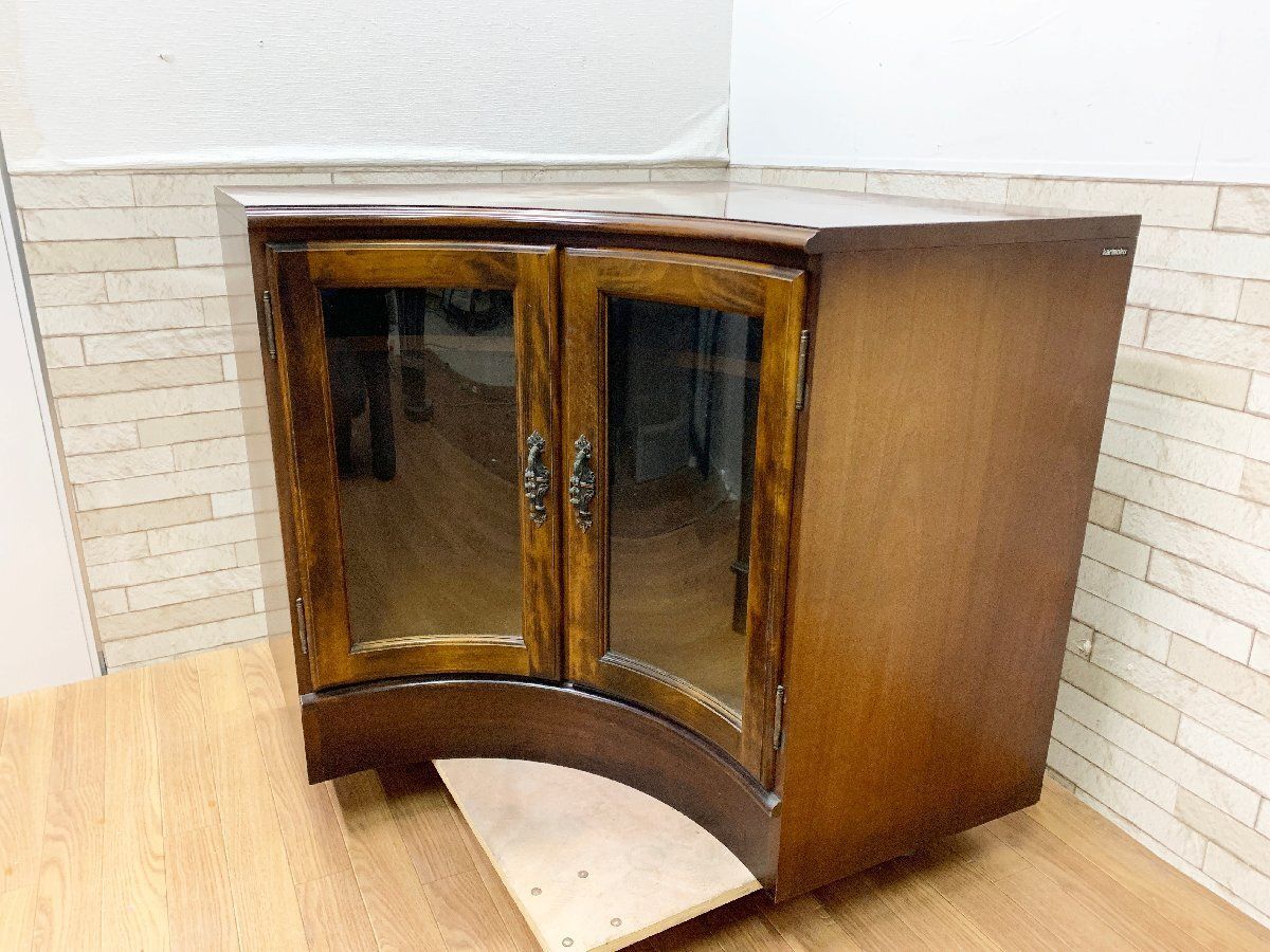 オールドカリモク ビンテージ 木製 キャビネット コロニアル ◇カリモク Karimoku コロニアル コーナーキャビネット 木製 リビング