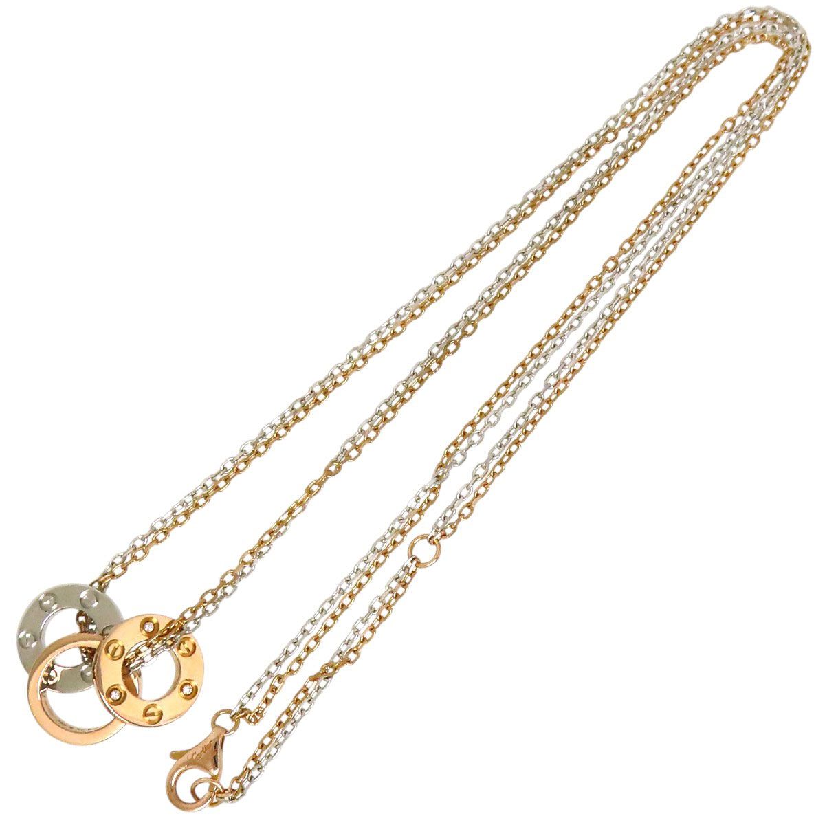 カルティエ ラブ スリーフープ ネックレス ダイヤモンド B7219700 750