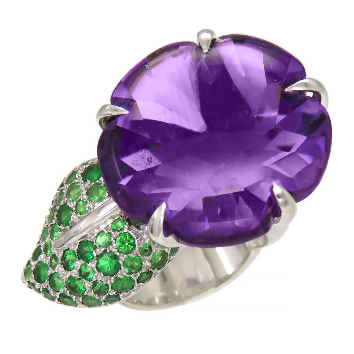 シャネル カメリア アメシスト リング #14 750 (K18WG) レディース