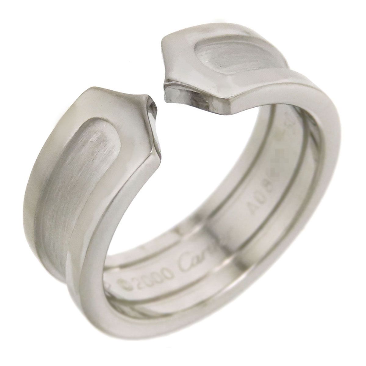 カルティエ C2 リング SM #51 750 (K18WG) レディース CARTIER【中古