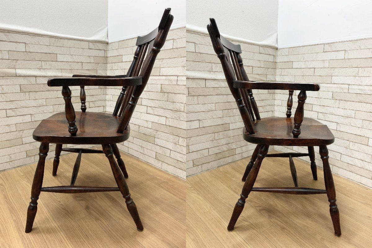 はなさん様　北海道民芸家具　 樺ウィンザーチェア アームチェア 　椅子　B ◇北海道民芸家具 ウィンザーチェア アームチェア ダイニングチェア 樺