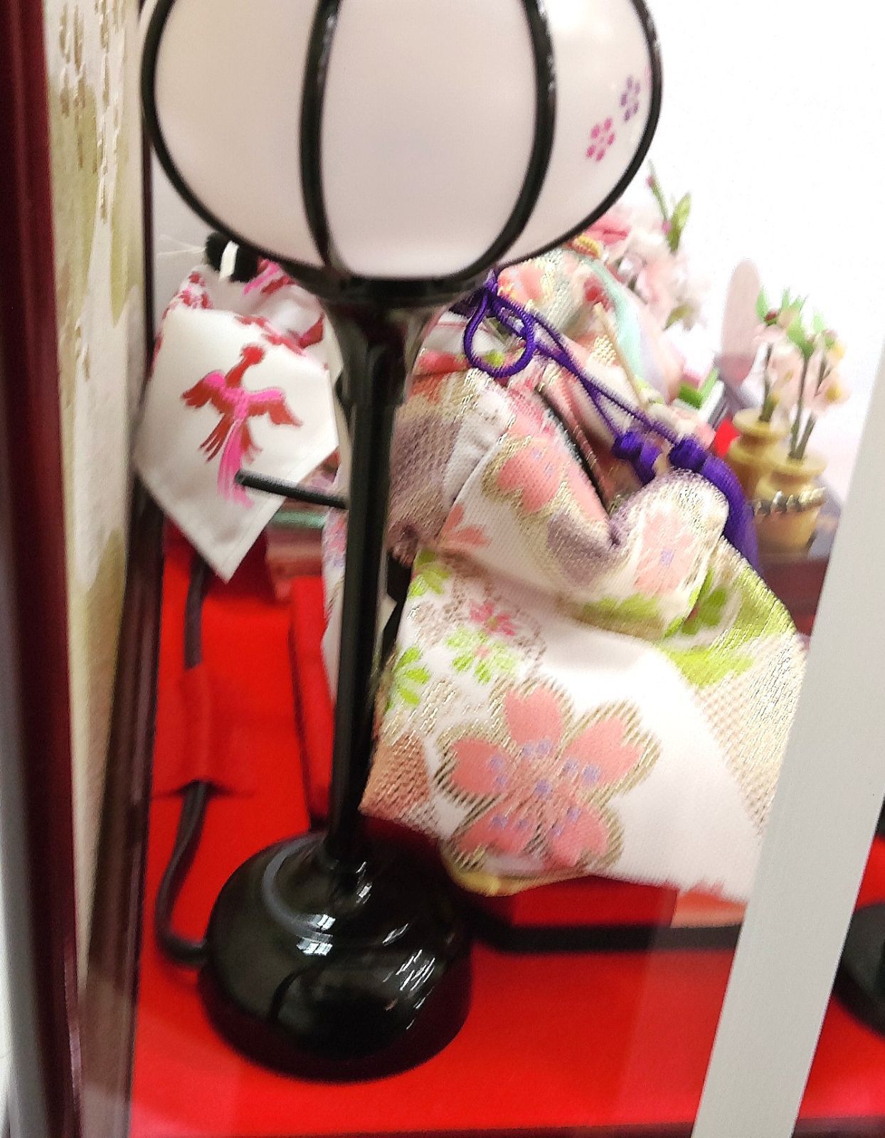 新品・雛人形 親王飾り 芥子二人 ライト付き ガラスケース入り 55800円