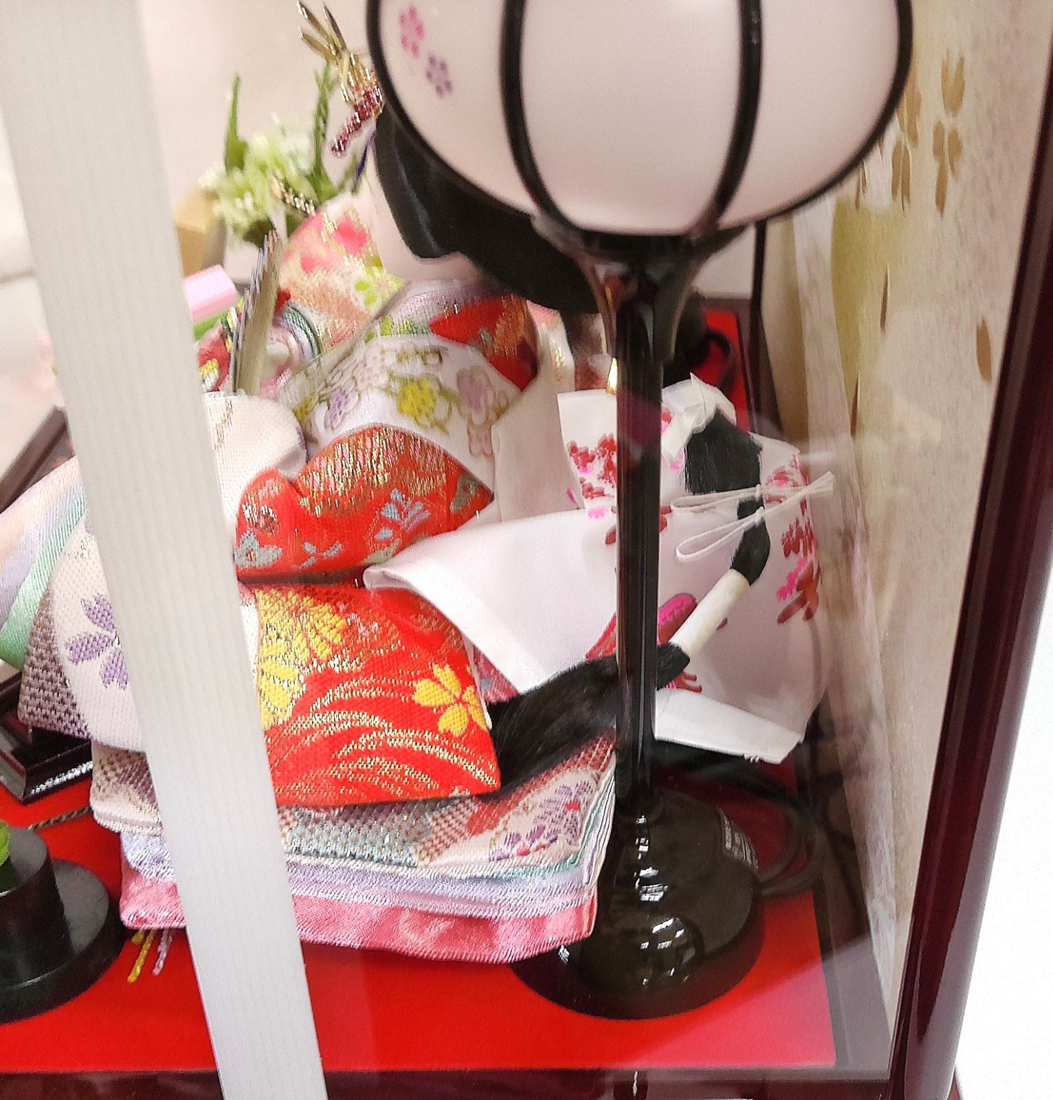 M[宅120]0687 雛人形 親王飾り 小芥子 二人 アクリルケース入り ライト