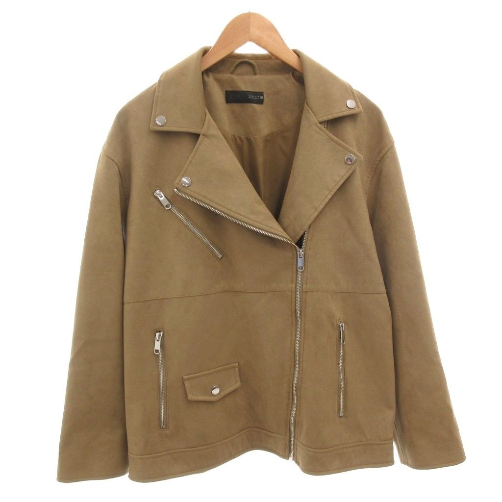 ZARA スエード調　シングルライダースジャケット　ザラ　バイカー　ザラ ザラ ZARA スエード風バイカージャケット ライダース フェイクスエード