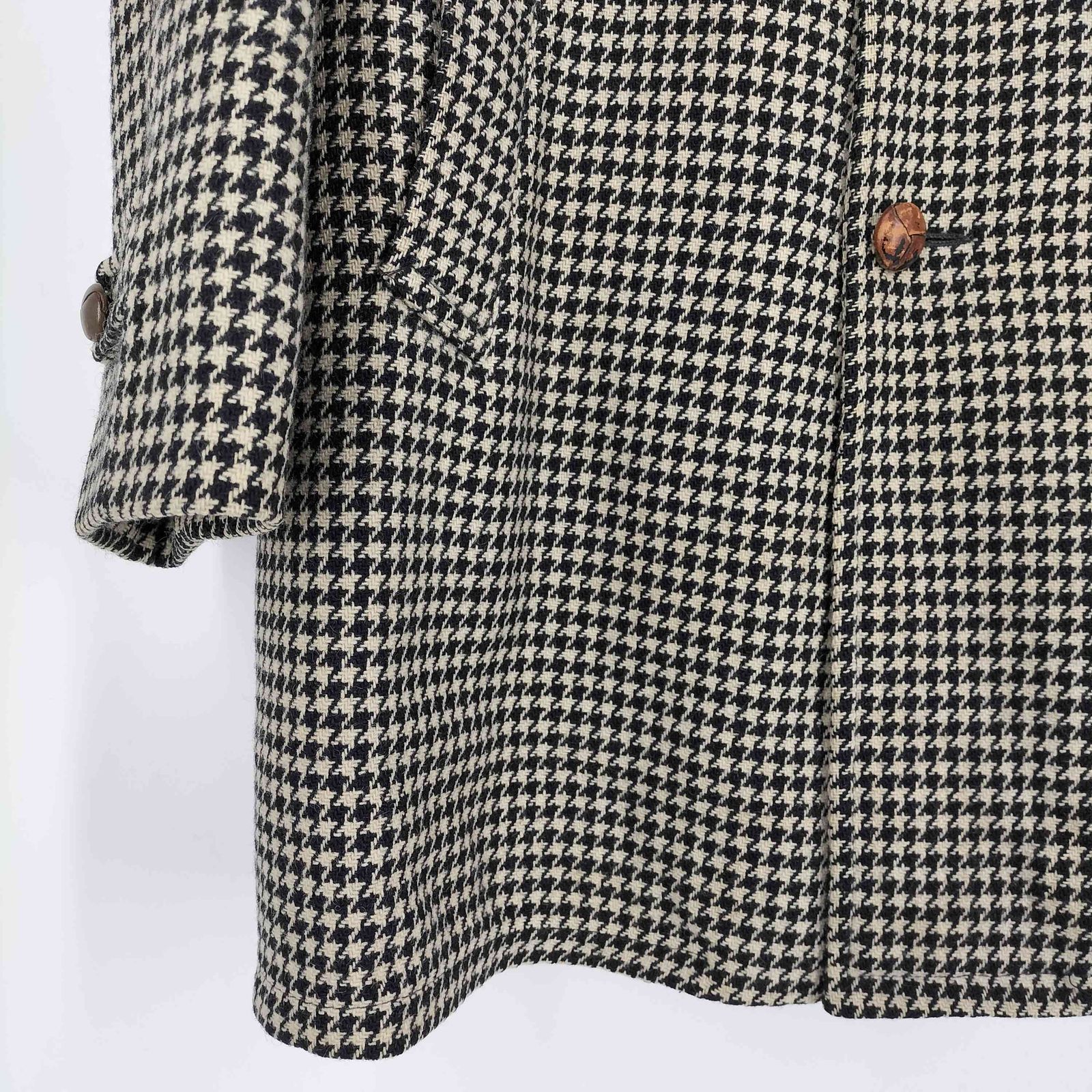 レイクランド Lakeland 60S 裏地キルティング クルミボタン 千鳥格子