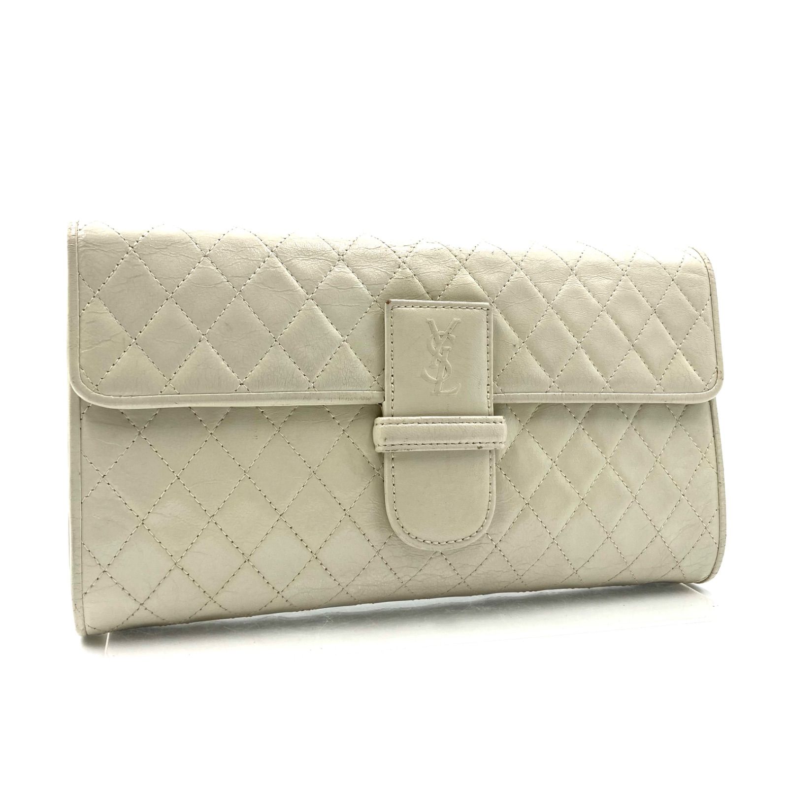□良品□Yves saint Laurent イヴサンローラン YSLロゴエンボス