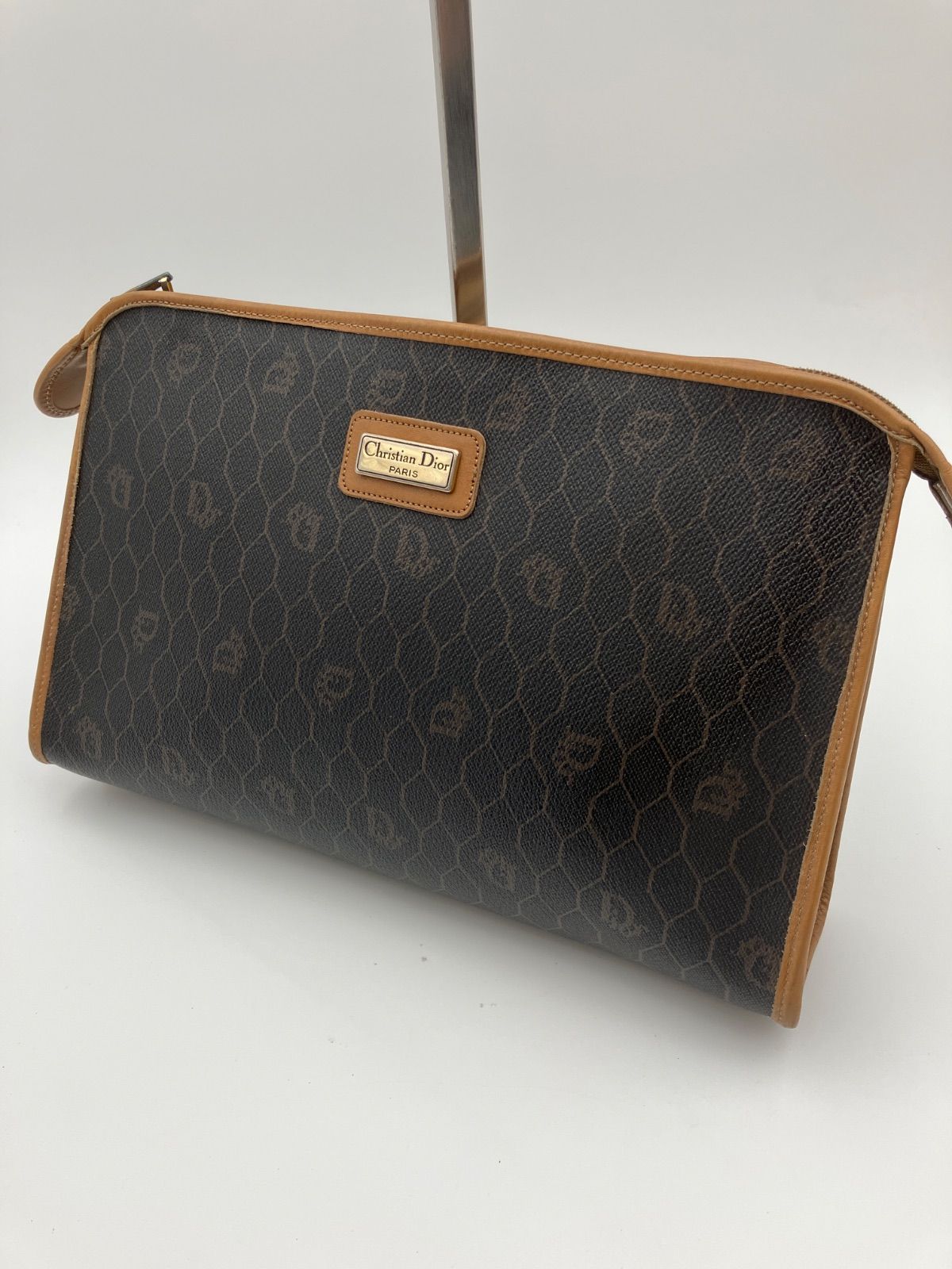 Christian Dior ディオール クラッチバッグ ハニカム PVC×レザー 140