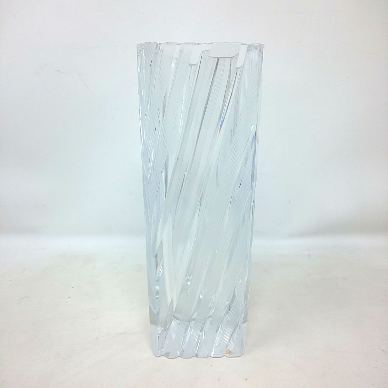 1415B-04 HOYA クリスタルガラス 花瓶 花器 フラワーベース 角型