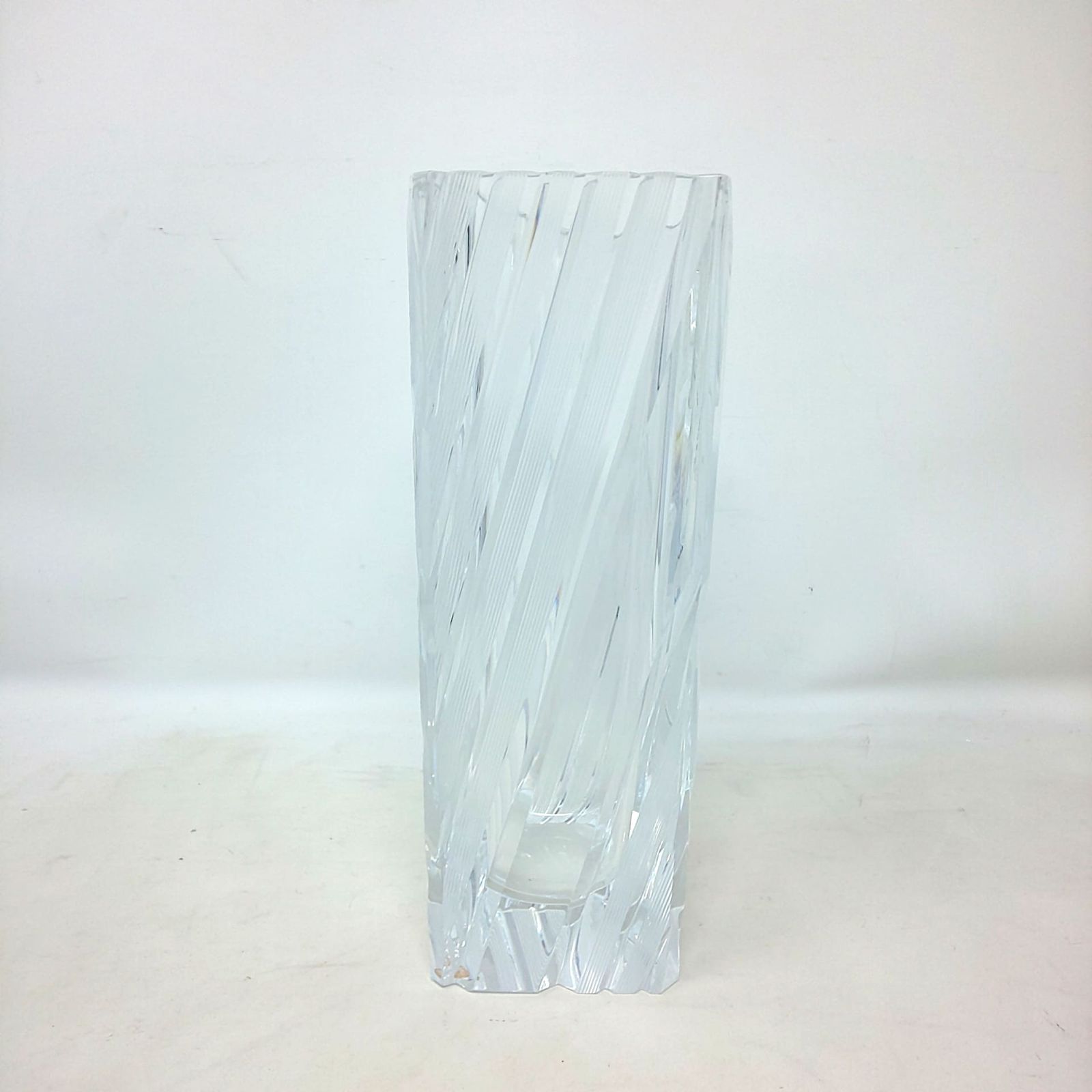 1415B-04 HOYA クリスタルガラス 花瓶 花器 フラワーベース 角型