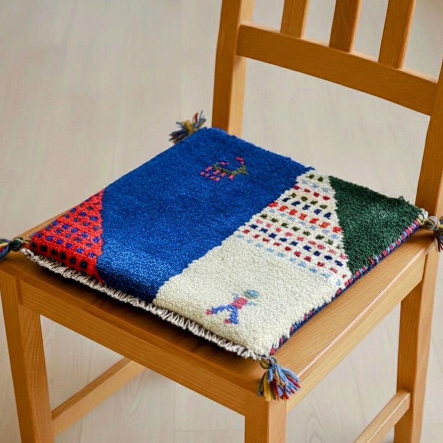ギャッベ座布団 サイズ 40/40cm「椅子に、小さな物語を。」ギャッベ