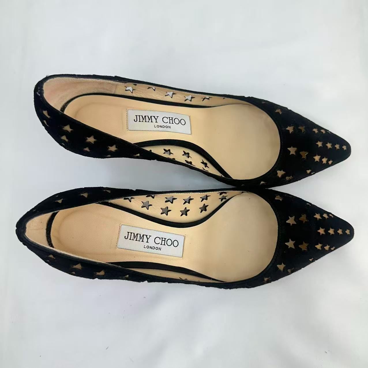 JIMMY CHOO ブラックスター 星柄 パンチング ハイヒール サイズ36