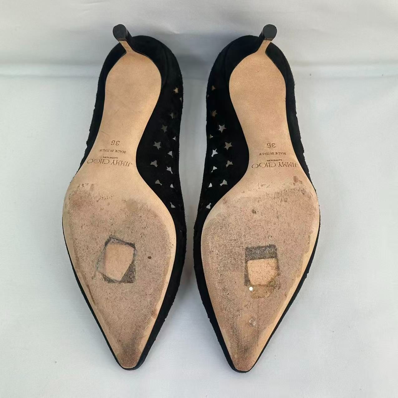 JIMMY CHOO ブラックスター 星柄 パンチング ハイヒール サイズ36
