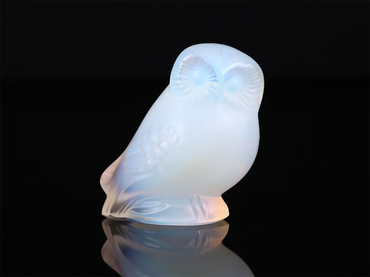Rene Lalique 【ルネ・ラリック】 クリスタルガラス オパールセント 梟