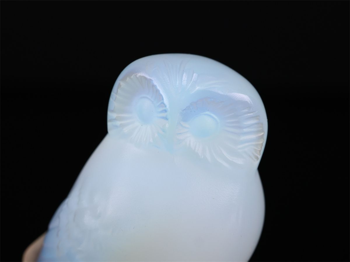 Rene Lalique 【ルネ・ラリック】 クリスタルガラス オパールセント 梟
